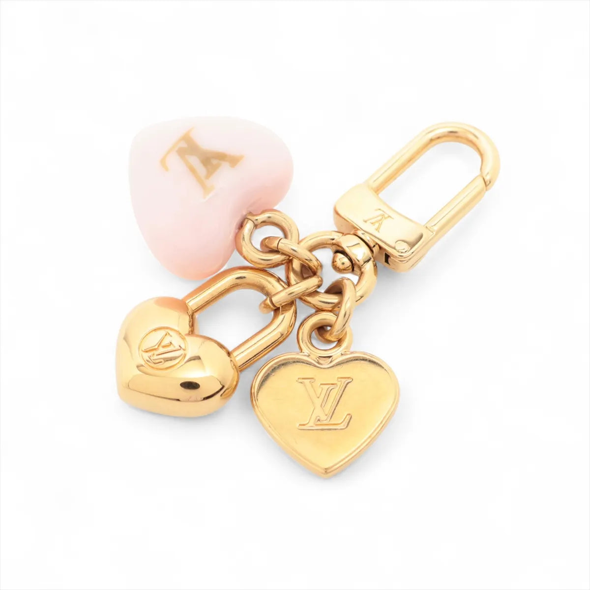 Louis Vuitton M01554 micro charm lv hearts AK5204 Charm GP x resin Gold x pink