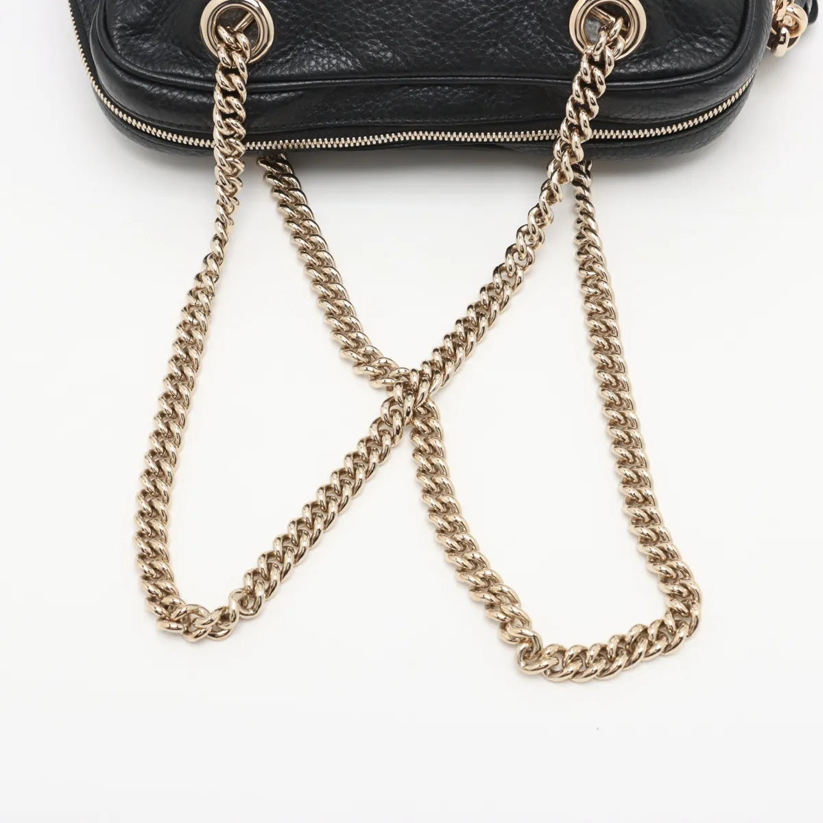 Gucci Soho Leather Chain Shoulder Bag Black 308983