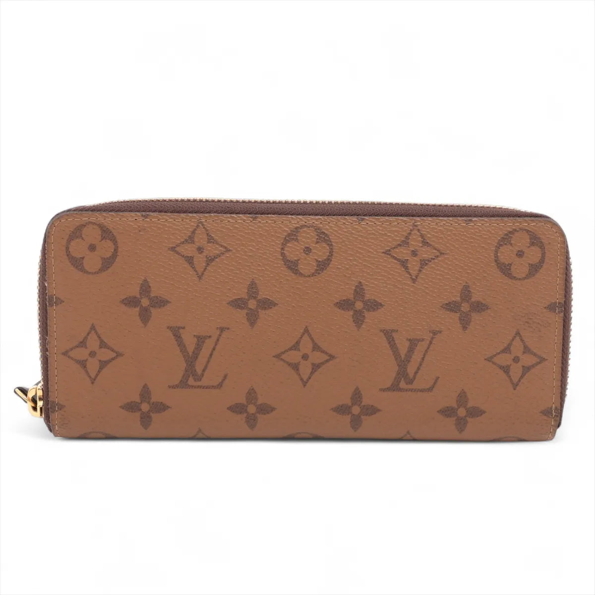 Louis Vuitton monogram reverse Portofeuille Clemence M82336 Brown Zip Round Wallet