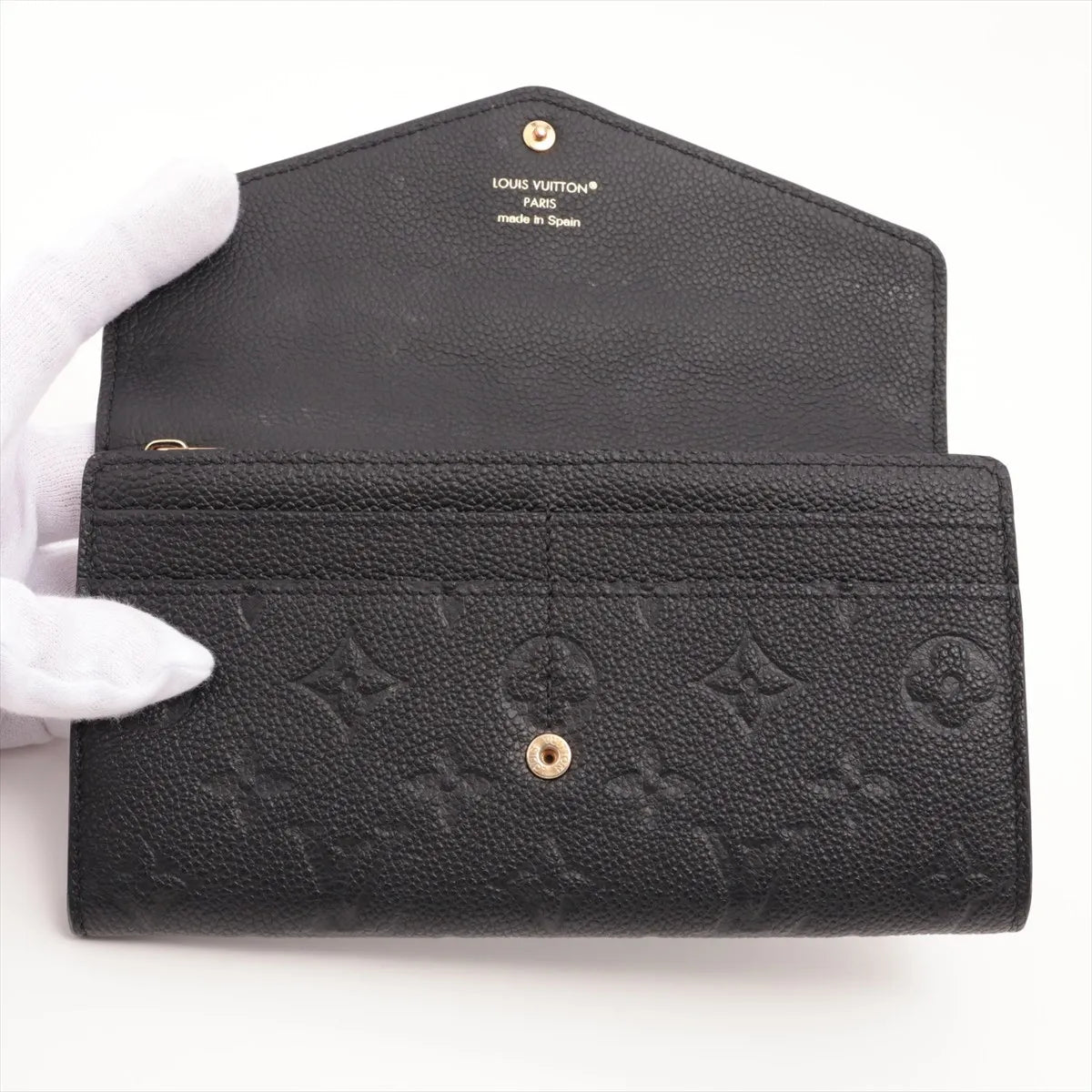 Louis Vuitton monogram empreinte Portefeuille Sarah M82257 Noir Long Wallet