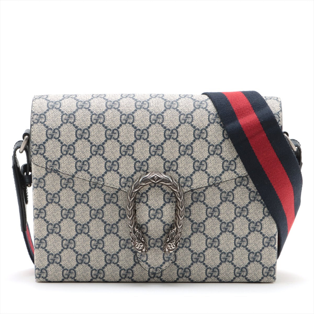 Gucci GG Supreme Dionysus PVC & leather Shoulder bag Beige x navy 725548