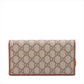 Gucci GG Supreme PVC & leather Chain Wallet Beige×Brown 621892