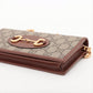 Gucci GG Supreme PVC & leather Chain Wallet Beige×Brown 621892