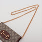 Gucci GG Supreme PVC & leather Chain Wallet Beige×Brown 621892