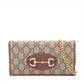 Gucci GG Supreme PVC & leather Chain Wallet Beige×Brown 621892