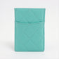 Chanel Matelasse Lambskin Card Case Blue Black Metal Fittings