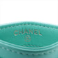 Chanel Matelasse Lambskin Card Case Blue Black Metal Fittings