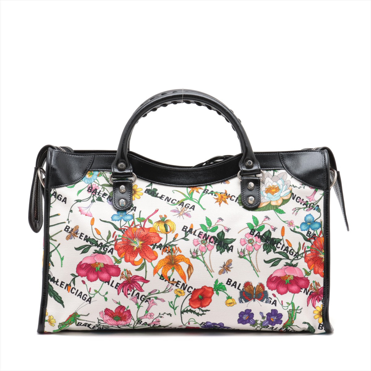Gucci x Balenciaga GG flora The hackers projects Canvas & Leather 2 Way Handbag