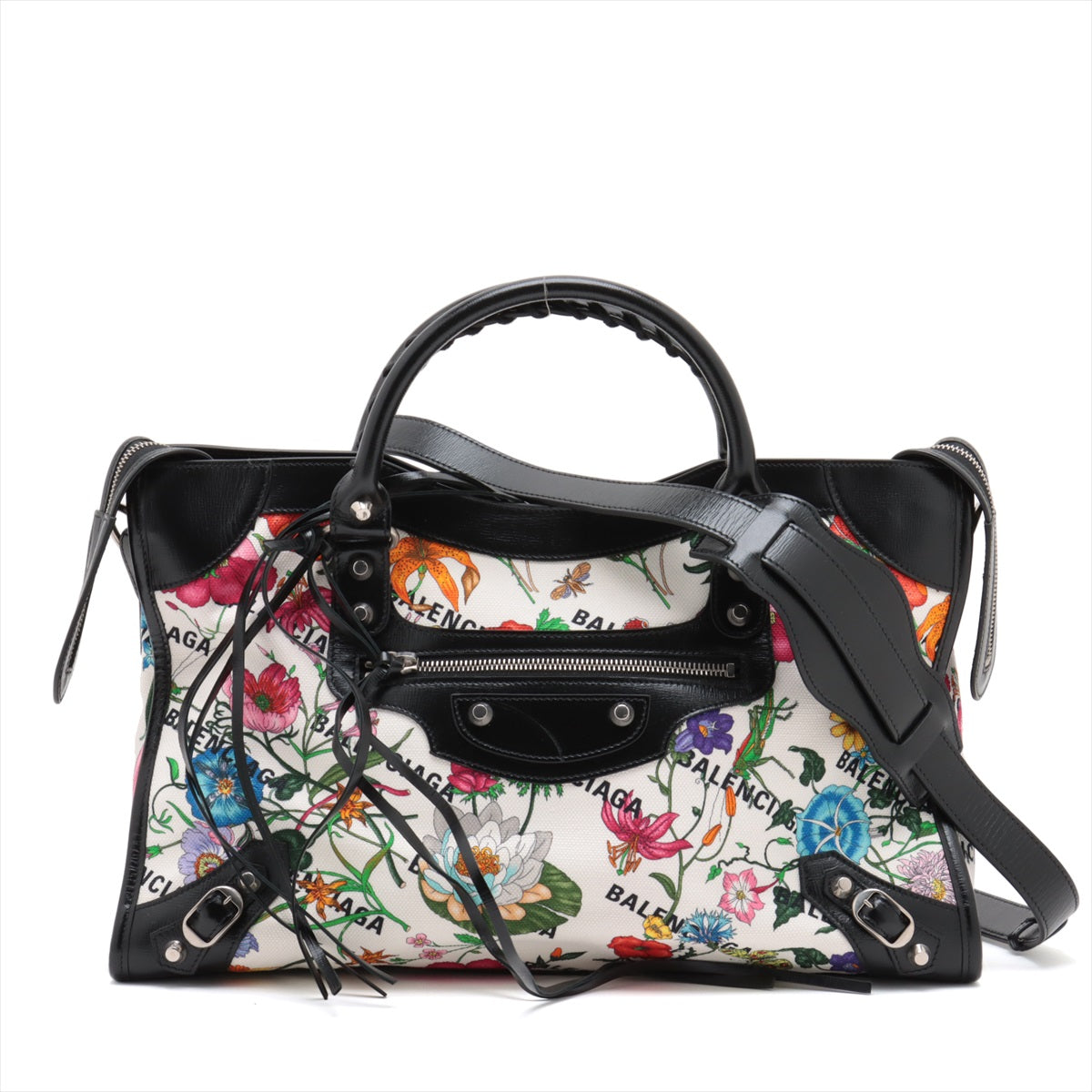 Gucci x Balenciaga GG flora The hackers projects Canvas & Leather 2 Way Handbag