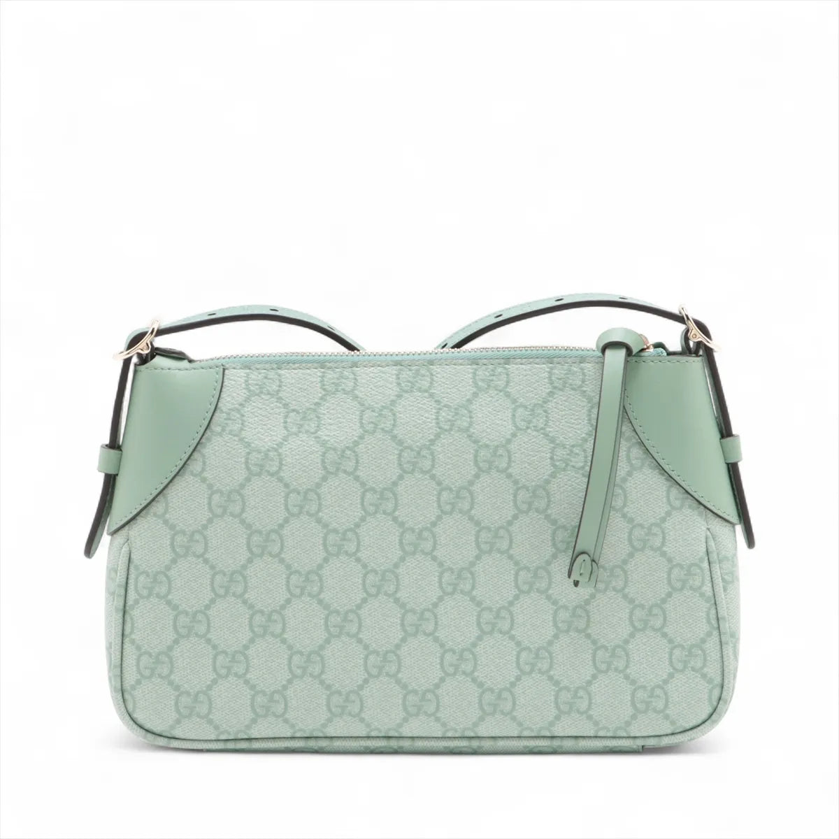 Gucci GG emblem PVCx leather Shoulder bag Green 815218