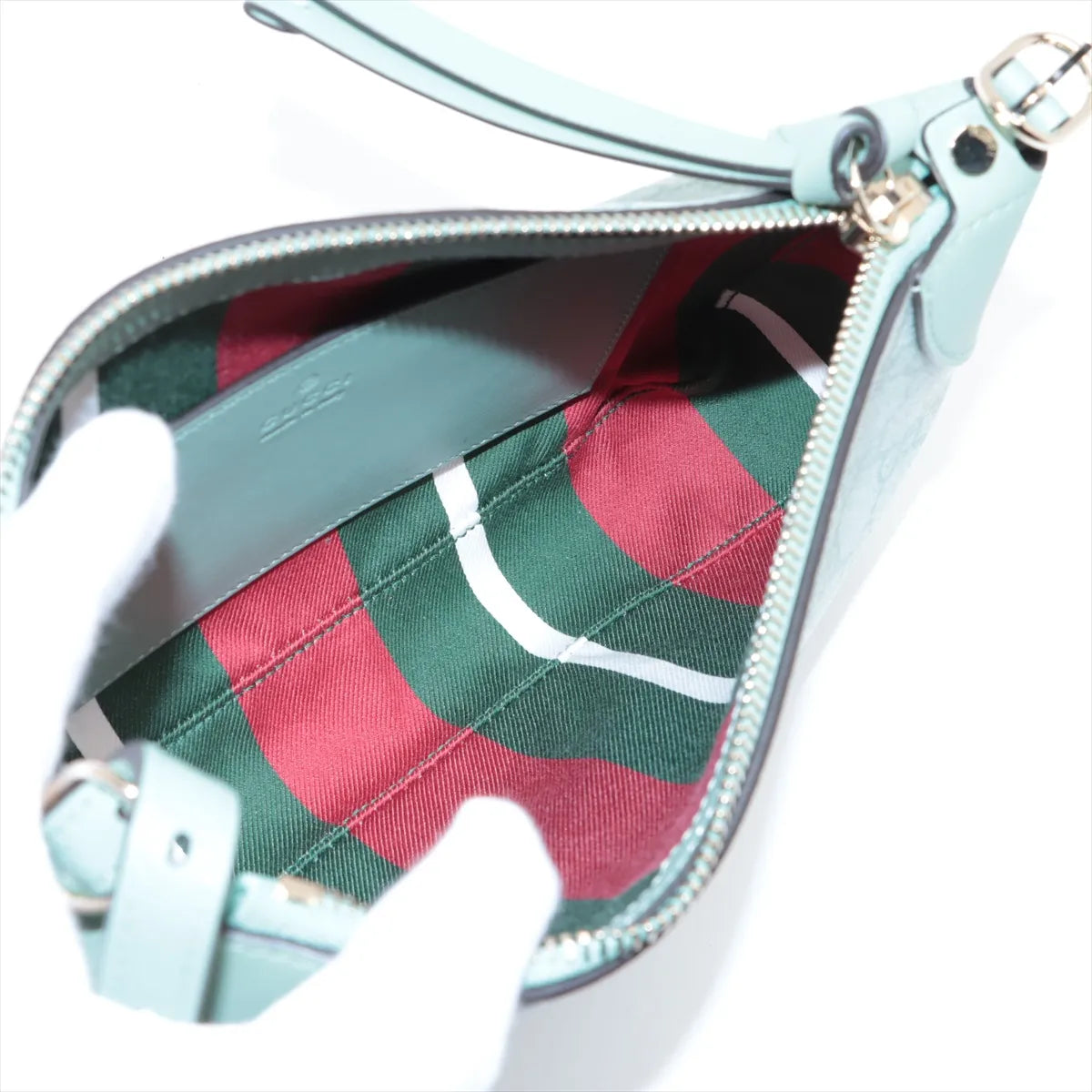 Gucci GG emblem PVCx leather Shoulder bag Green 815218