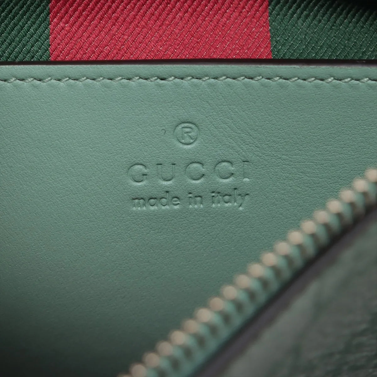 Gucci GG emblem PVCx leather Shoulder bag Green 815218