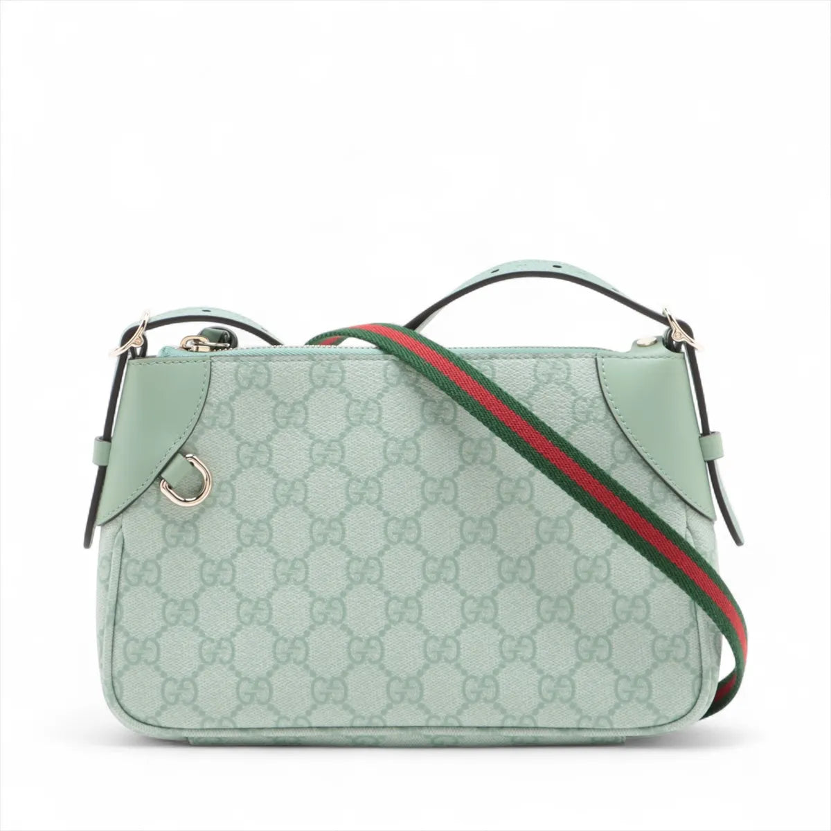 Gucci GG emblem PVCx leather Shoulder bag Green 815218
