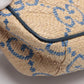 Gucci GG Marmont raffia x leather Chain Shoulder Bag Beige x blue 443497