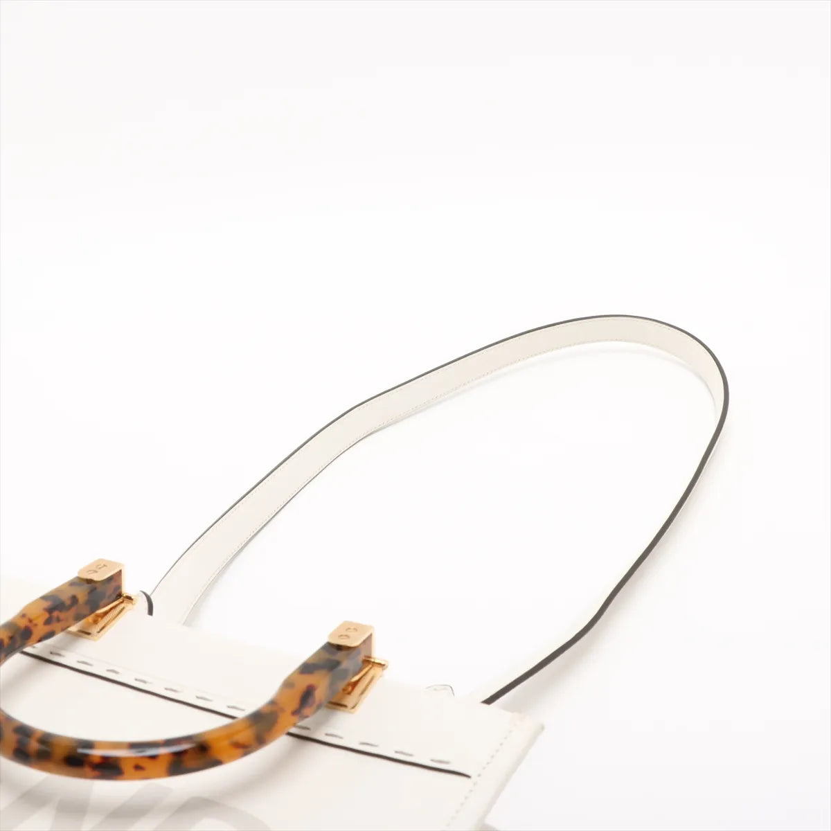 Fendi Sunshine Small Leather 2 Way Handbag White 8BH394
