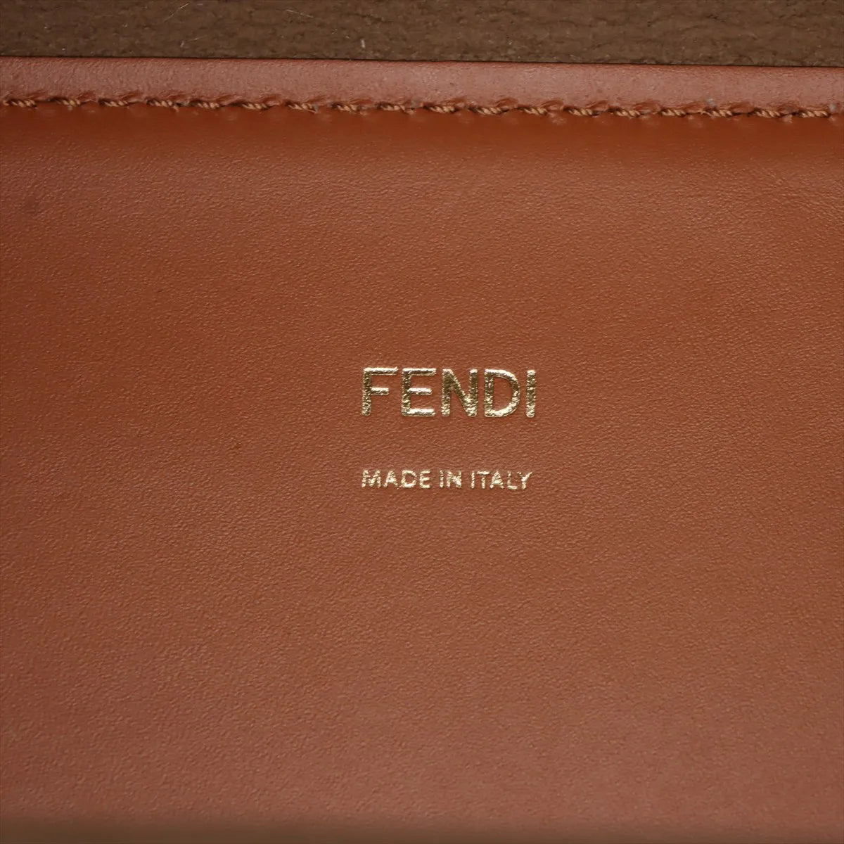 Fendi Sunshine Medium Leather 2 Way Tote Bag Brown 8BH386
