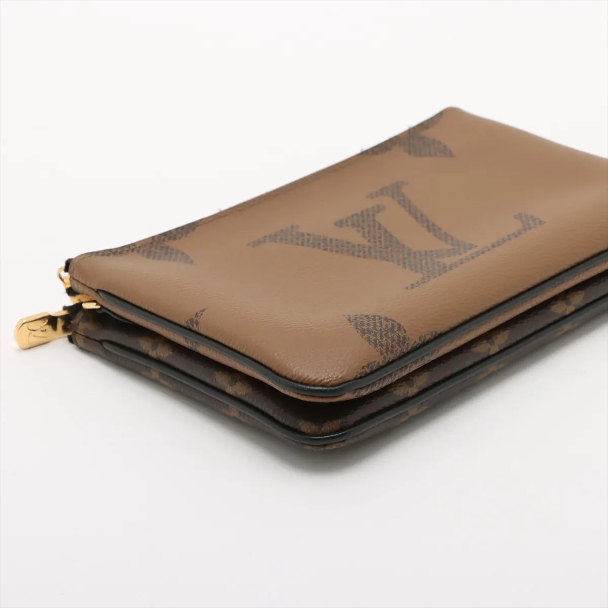 Louis Vuitton Giant Monogram Reverse Double Pochette Zip M69203 MI4210 Brown