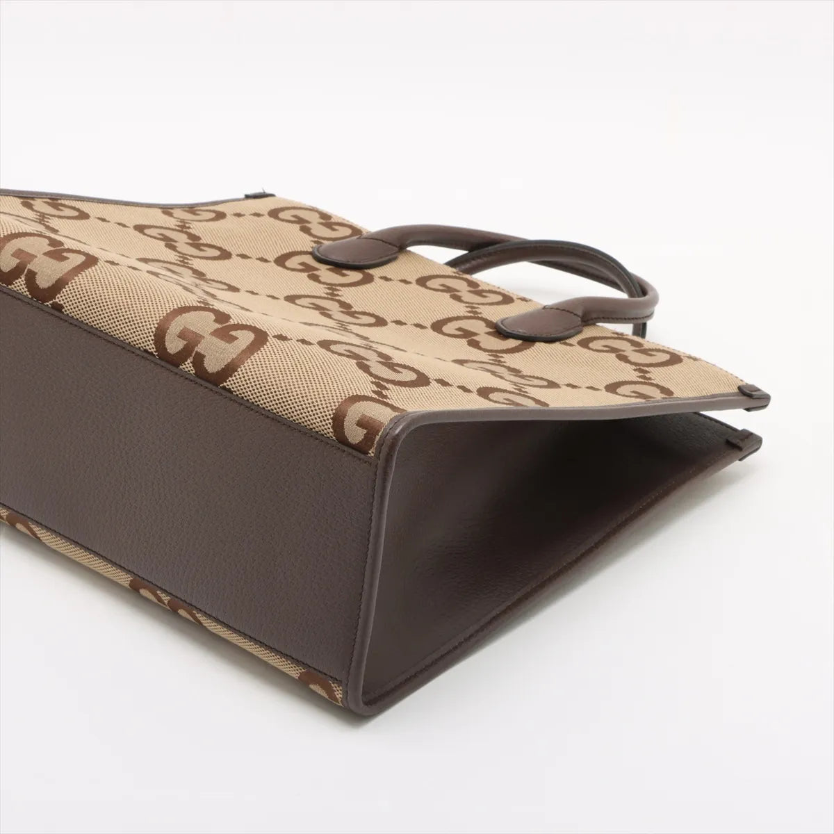 Gucci Jumbo GG Canvas & Leather 2 Way Handbag Brown 678839