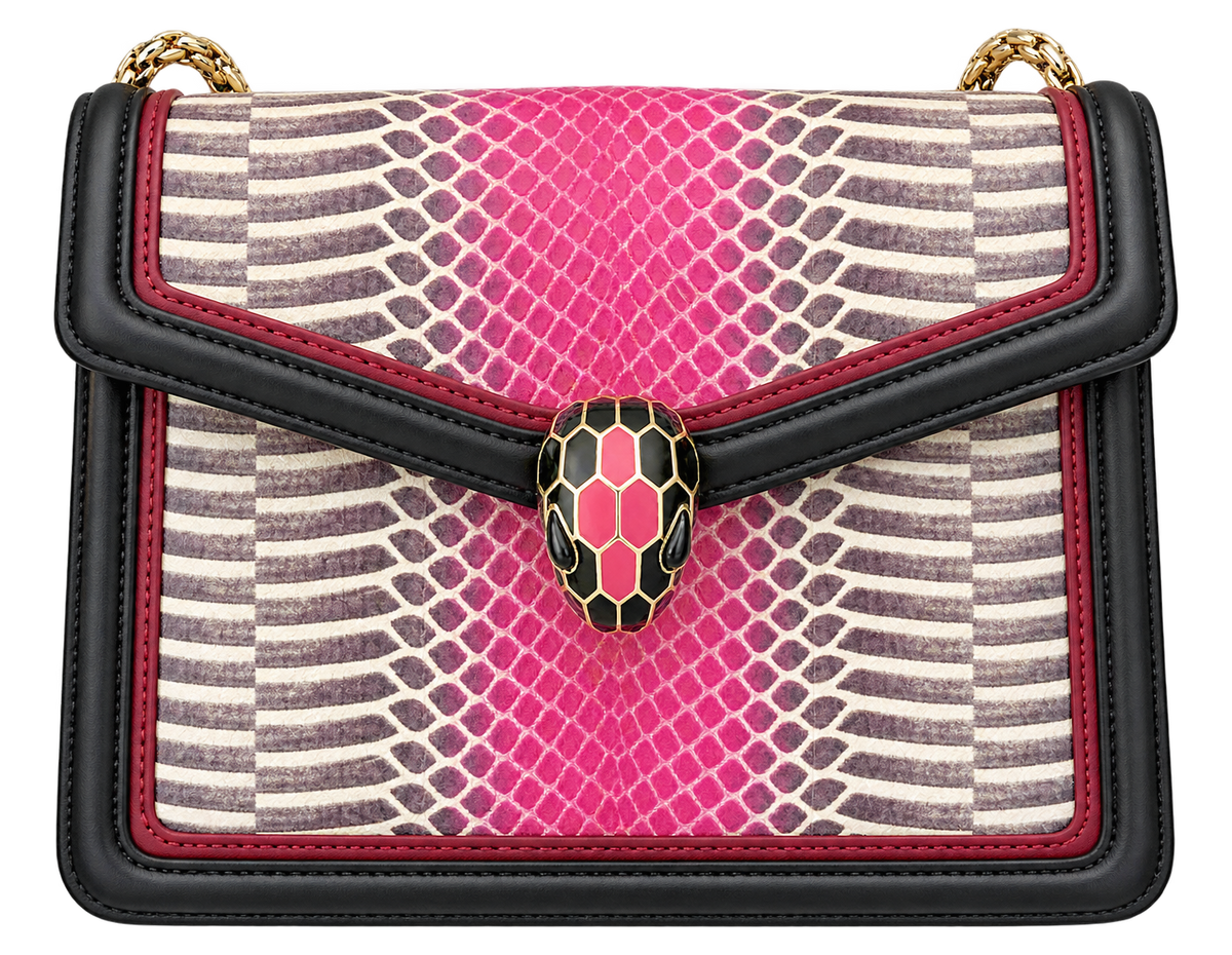 Bvlgari Black Leather Serpenti Crossbody