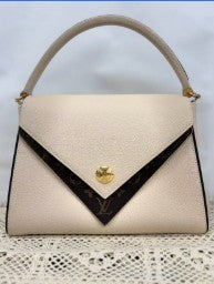 Louis Vuitton Monogram and Leather Double V tote