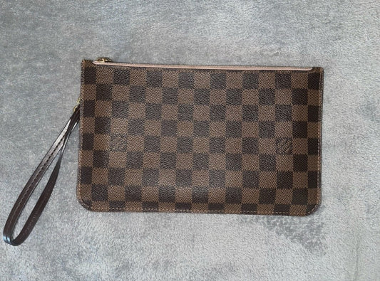 Louis Vuitton Damier Ebene Pouch - Light Pink Interior