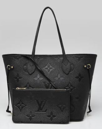 Louis Vuitton Black Empreinte Neverfull MM With Pouch