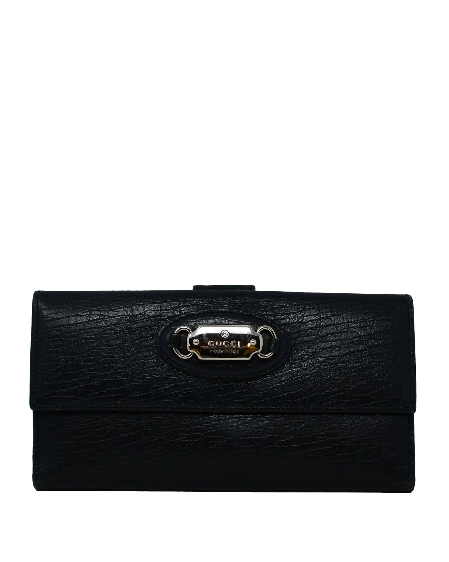 Gucci Long Wallet Navy Leather