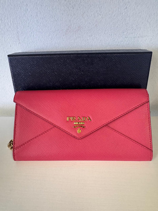 PRADA Pink Wallet on Chain - Full Set