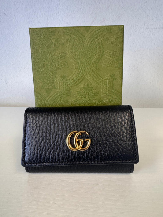GUCCI Black Leather 6 Key Holder - Full Set