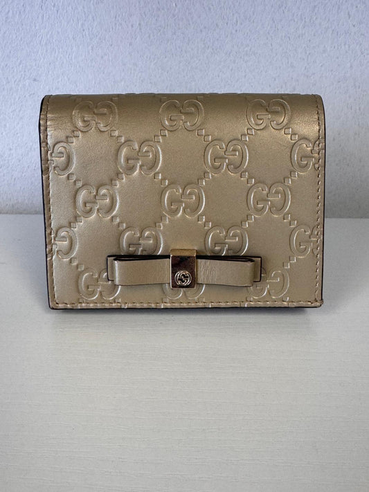 GUCCI Gold Foldover Card Holder