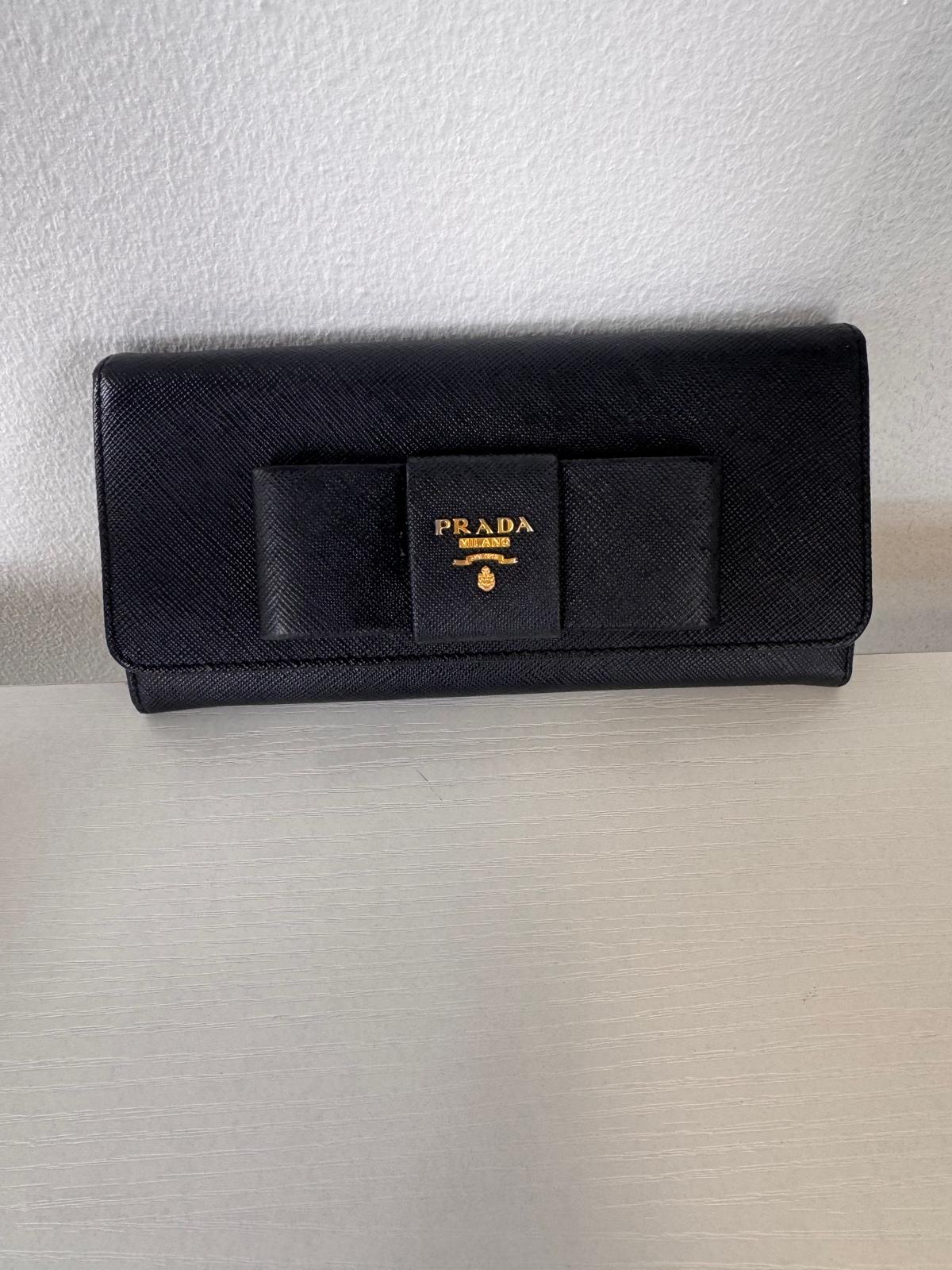 Prada Black Bow Long Wallet