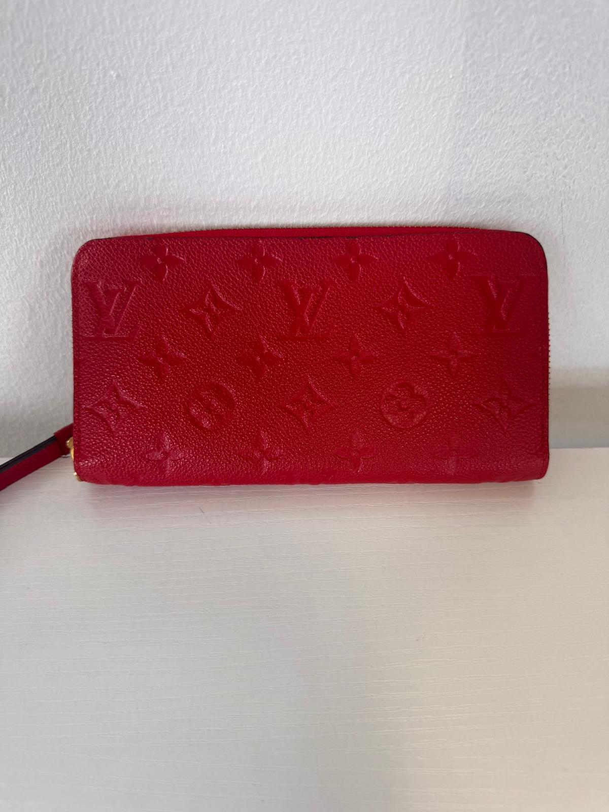 Louis Vuitton Red Empriente Long Zippy Wallet w/ Dustbag