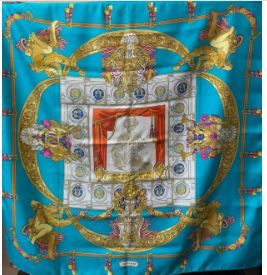 Hermès Hommage a Charles Garnier Architecte de L'opera de Paris 90cm Silk Scarf
