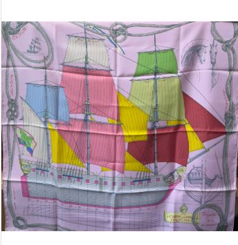 Hermès Scarf "Cheval de Mer" by Christian Renonciat 90cm Silk Scarf