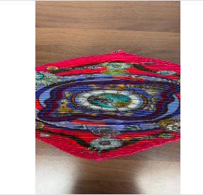 Hermès Carre Red Brazilian Pleats Silk Scarf