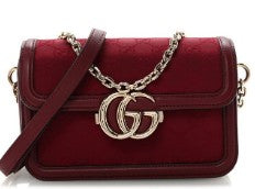 Gucci Crepe Wool Silk GG Monogram Go Small Shoulder Bag