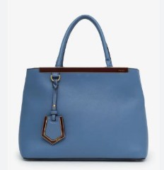 Fendi Blue Leather 2 Jours Tote Bag With Entrupy