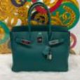 Hermès teal birkin epsom size 30 palladium hardware comes with lock key clochette Q in square year 2013 - SKU: LSCC0771033