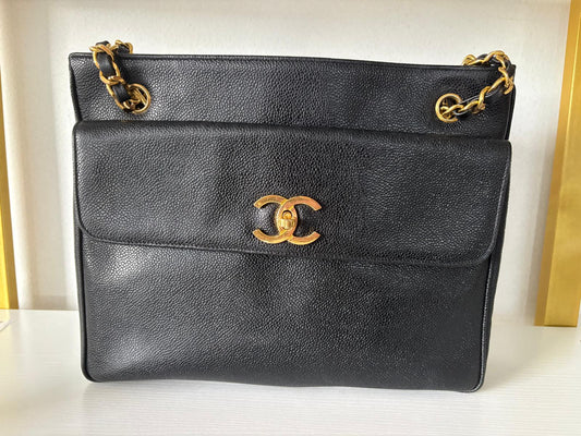 Chanel Black Caviar Vintage Tote