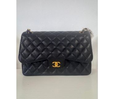 Chanel Black Caviar Jumbo Double Flap