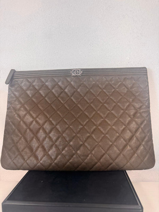 Chanel Army Green Caviar pouch