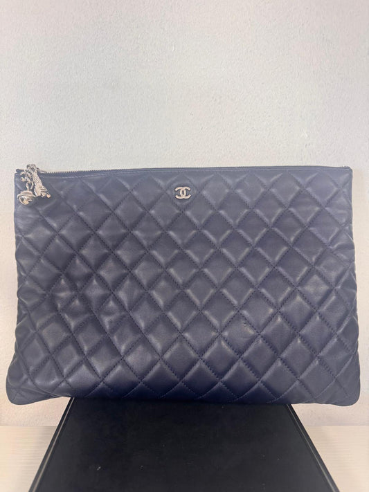 Chanel Navy Laptop Pouch