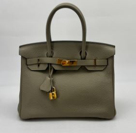 Hermès Sauge Clemence Birkin 30 Gold Hardware Stamp X Year 2016