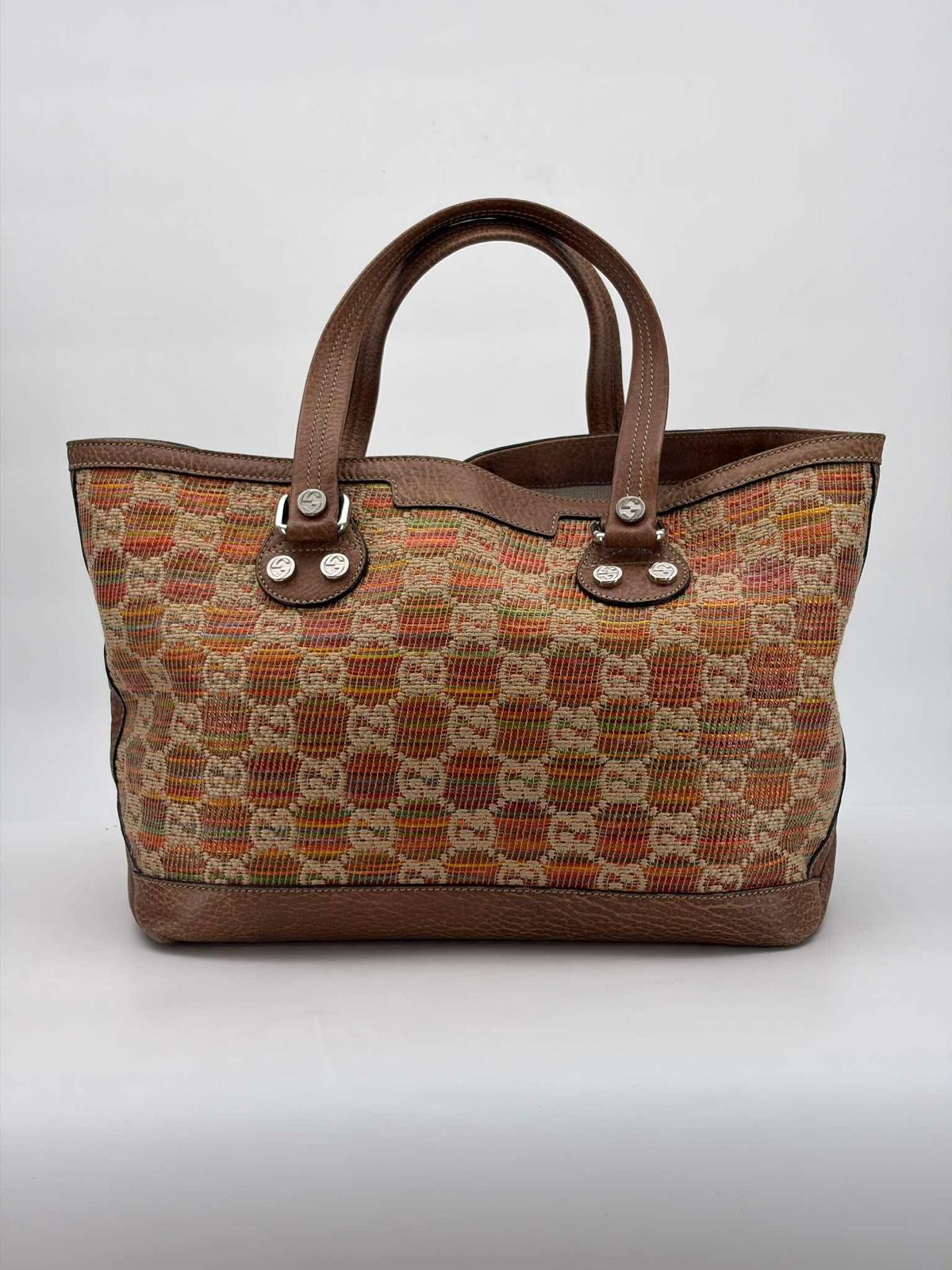 Gucci Tweed Leather Tote