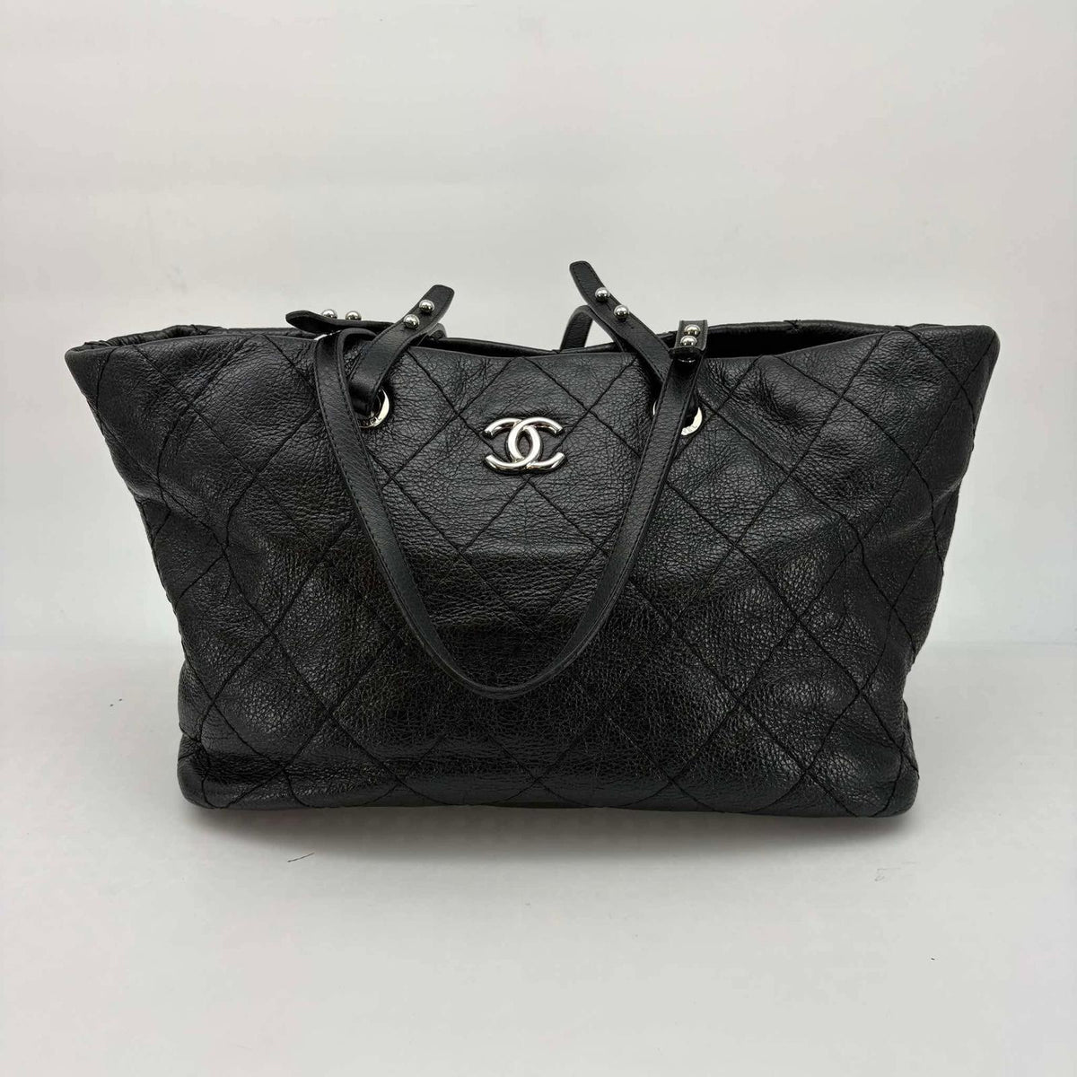 Chanel Black Calfskin Tote, Series 13, Seal, Card