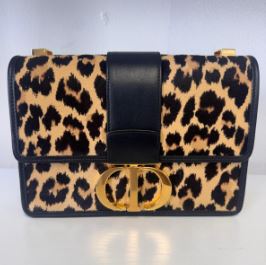 Christian Dior Leopard Print Ponyhair 30 Montaigne Crossbody