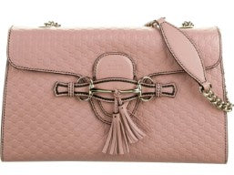 Gucci pink calfskin emilie crossbody bag