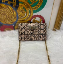 Gucci Bee Chain Wallet Snakeskin