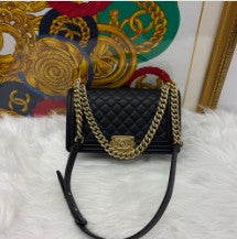Chanel CC Boy Old medium Black caviar leather
