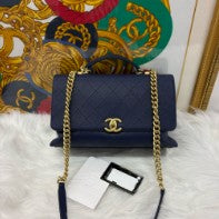 Chanel CC blue caviar two way bag